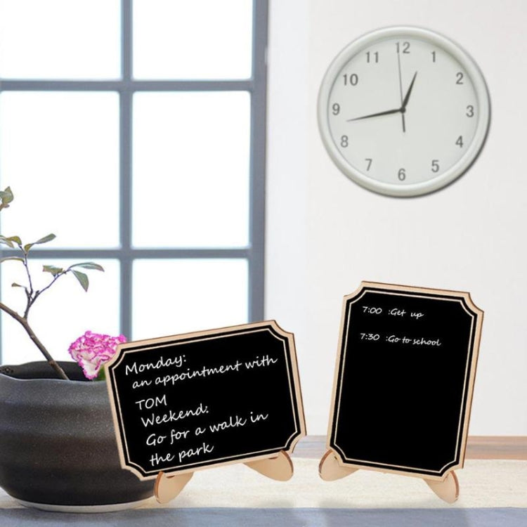 4 PCS Wooden Crafts Small Blackboard Ornaments Home Decoration Wedding Party Desktop Display Board, Shape:Fillet
