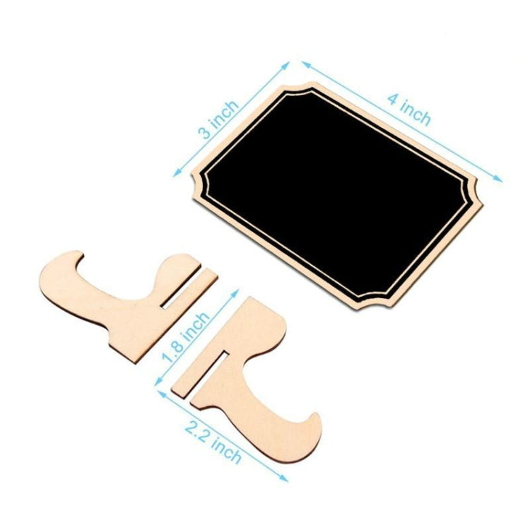 4 PCS Wooden Crafts Small Blackboard Ornaments Home Decoration Wedding Party Desktop Display Board, Shape:Fillet