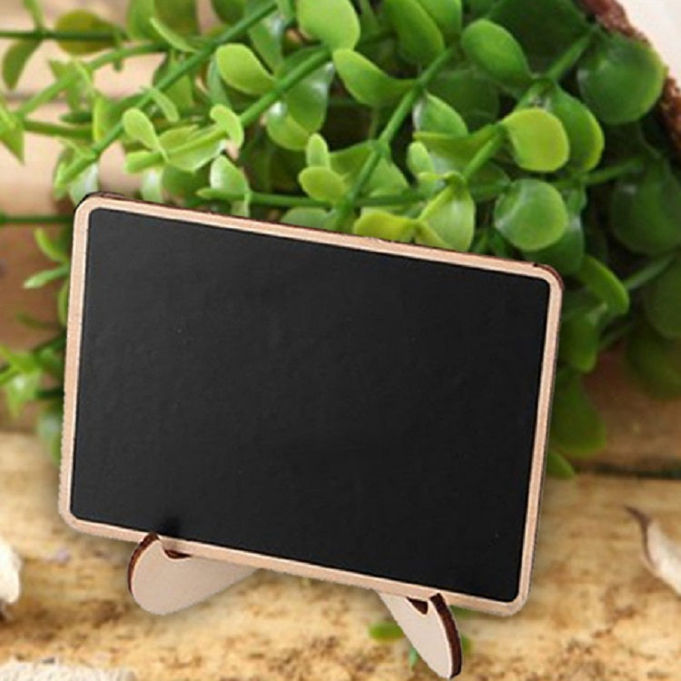 4 PCS Wooden Crafts Small Blackboard Ornaments Home Decoration Wedding Party Desktop Display Board, Shape:Rectangle
