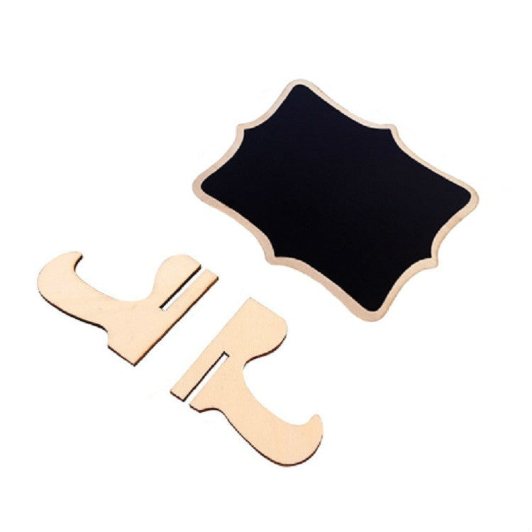 4 PCS Wooden Crafts Small Blackboard Ornaments Home Decoration Wedding Party Desktop Display Board, Shape:Lace Shape