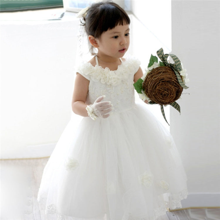 Girls Kids Lace Faux Pearl Fishnet Gloves Communion Flower Girl Wedding Ceremony Accessories One Size(White)