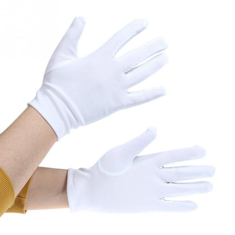 Unisex Kids Gloves Short Satin soft Elastic Gloves for Children Girls Boys Performance Dance Speech Gloves One Size(white)