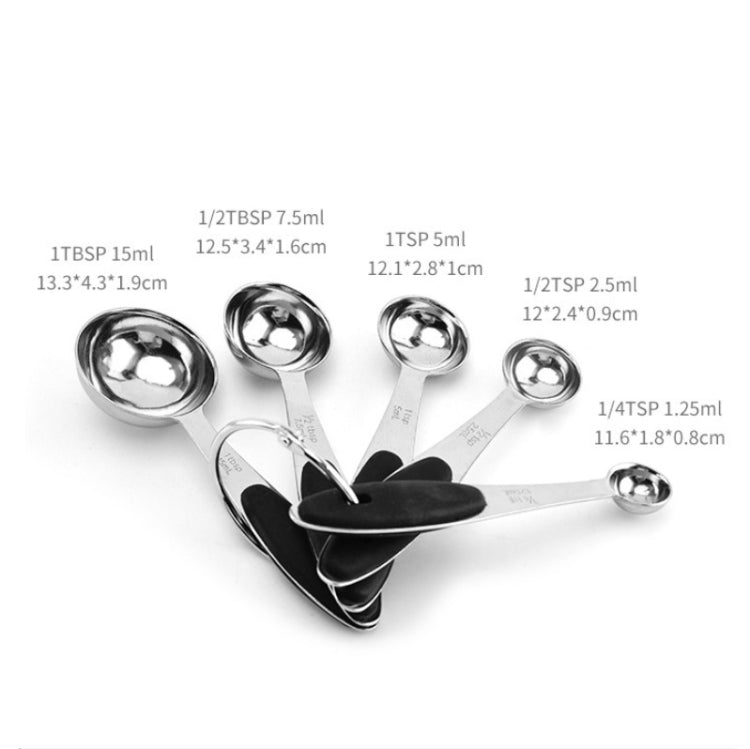5 in 1 Stainless Steel Measuring Spoon Set Coffee Spoon Baking Kitchen Gadget, Style:Measuring Spoon