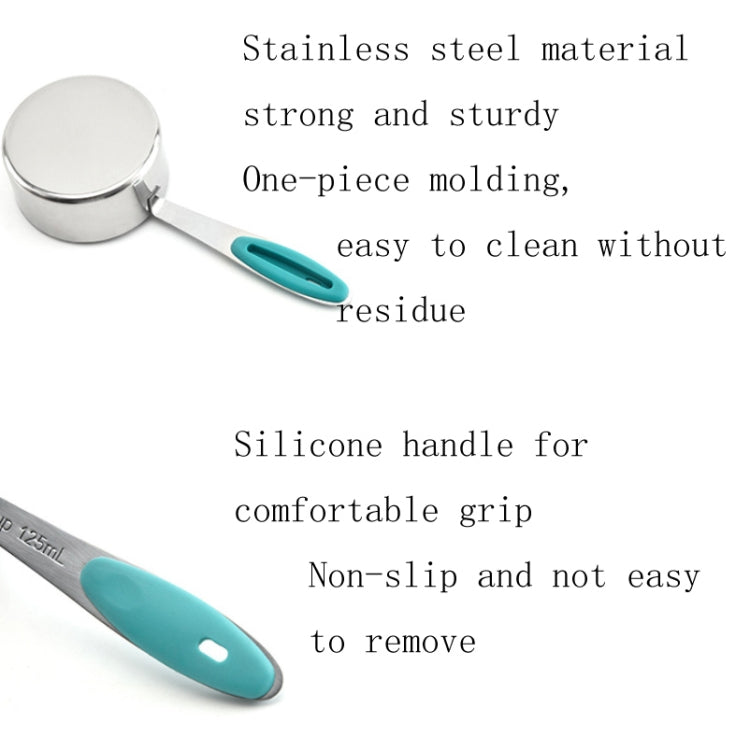 5 in 1 Stainless Steel Measuring Spoon Set Coffee Spoon Baking Kitchen Gadget, Style:Measuring Spoon