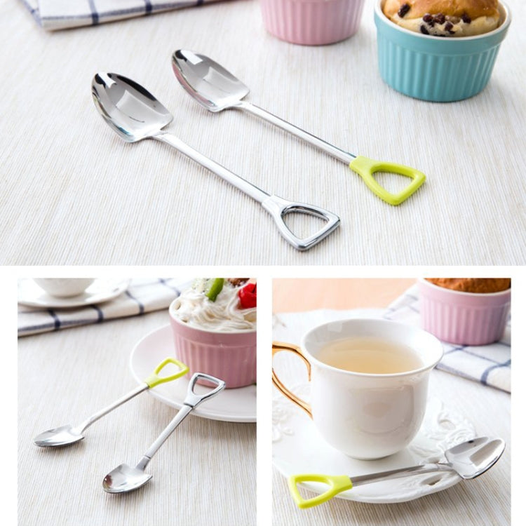 3 PCS Stainless Steel Shovel Shape Tea Coffee Sugar Spoon Ice Cream Dessert Spoon