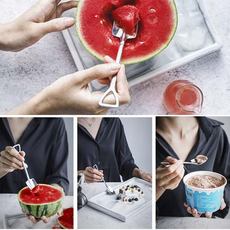 3 PCS Stainless Steel Shovel Shape Tea Coffee Sugar Spoon Ice Cream Dessert Spoon