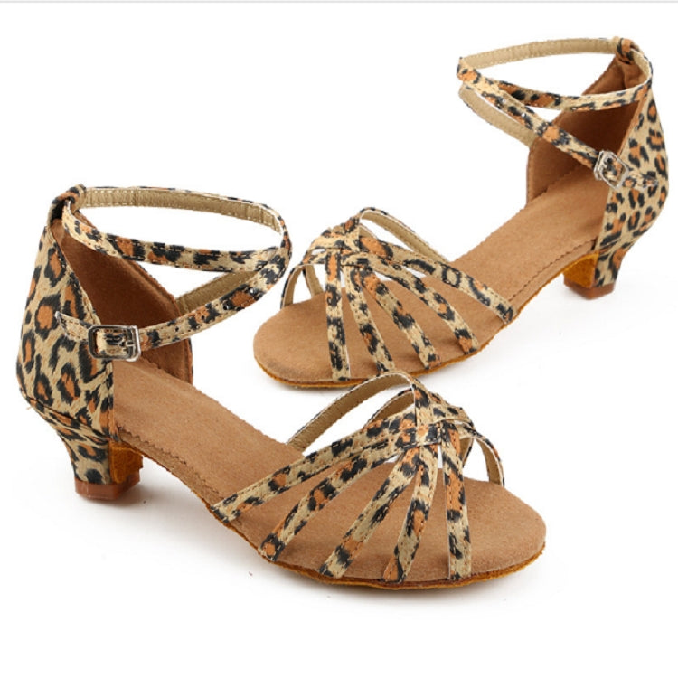 Ballroom Tango Salsa Latin Dance Shoes Low Heel Shoes for Girls, Shoe Size:35