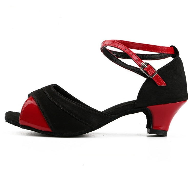 Ballroom Tango Salsa Latin Dance Shoes Low Heel Shoes for Girls, Shoe Size:35