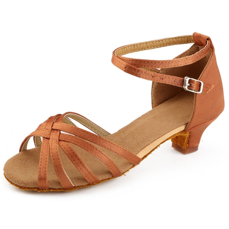 Ballroom Tango Salsa Latin Dance Shoes Low Heel Shoes for Girls, Shoe Size:36