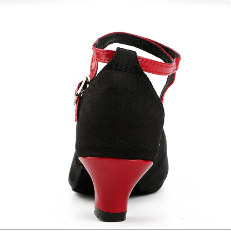 Ballroom Tango Salsa Latin Dance Shoes Low Heel Shoes for Girls, Shoe Size:36