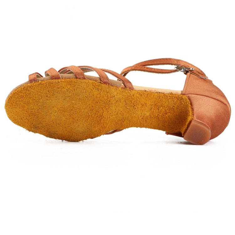 Ballroom Tango Salsa Latin Dance Shoes Low Heel Shoes for Girls, Shoe Size:39
