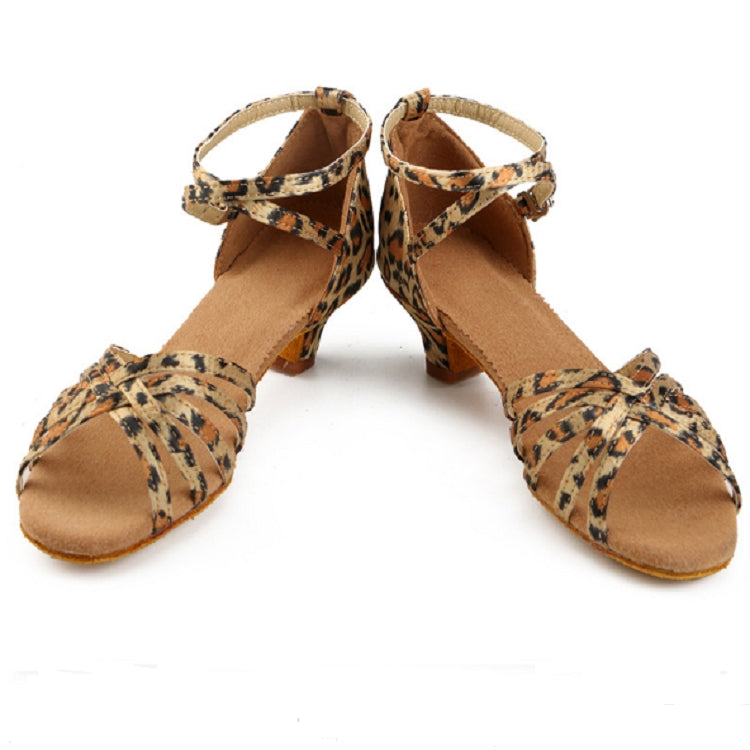Ballroom Tango Salsa Latin Dance Shoes Low Heel Shoes for Girls, Shoe Size:39