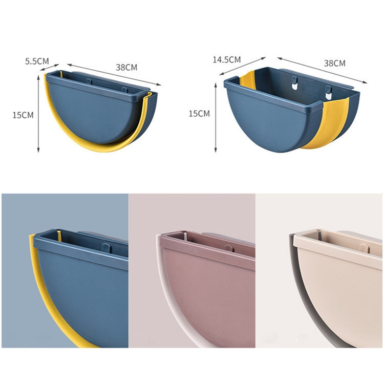 Household Kitchen Office Car Free Punch Hanging Foldable Trash Bin