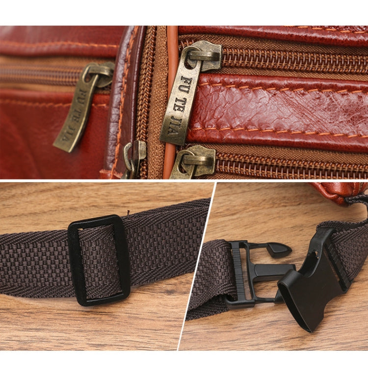 Fashion Men Leather Waist Bags Travel Necessity Organizer Mobile Phone Bag