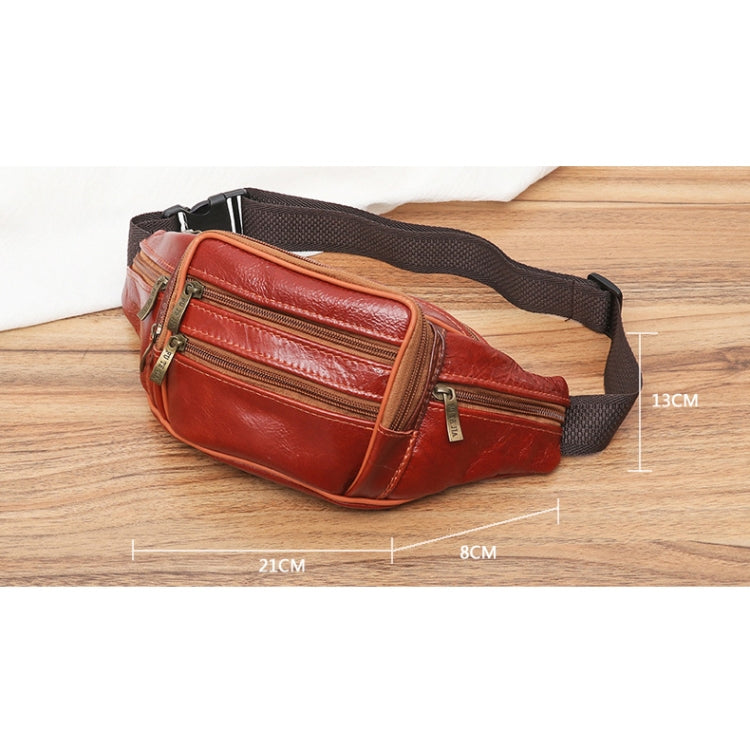 Fashion Men Leather Waist Bags Travel Necessity Organizer Mobile Phone Bag