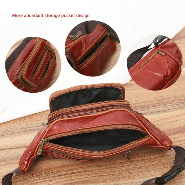 Fashion Men Leather Waist Bags Travel Necessity Organizer Mobile Phone Bag
