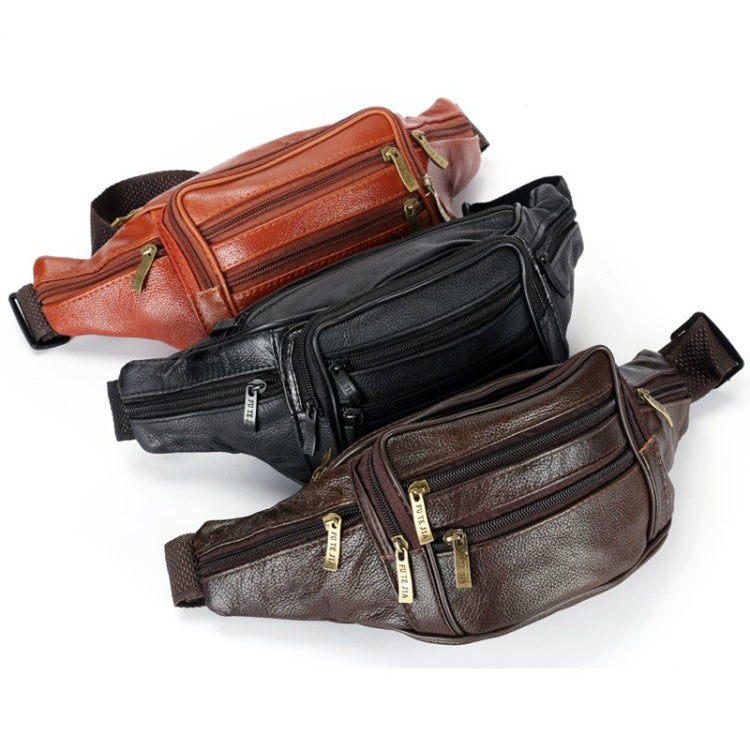 Fashion Men Leather Waist Bags Travel Necessity Organizer Mobile Phone Bag