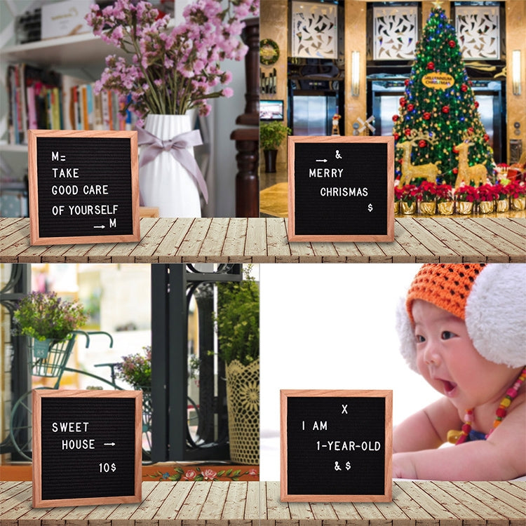 10 inch x 10 inch Handmade Wooden Felt Letters Message Board Photo Frame Photo Props