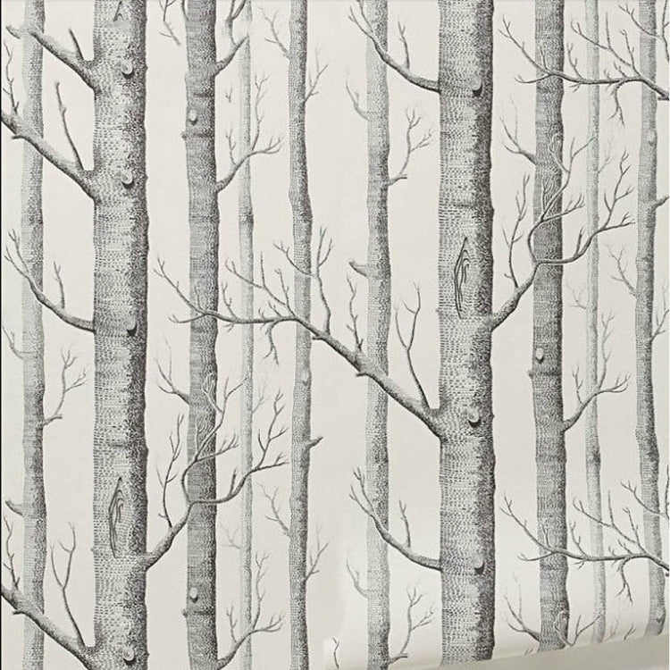 Nordic Style Modern Minimalist Living Room Black And White Birch Forest Non-woven TV Background Wallpaper