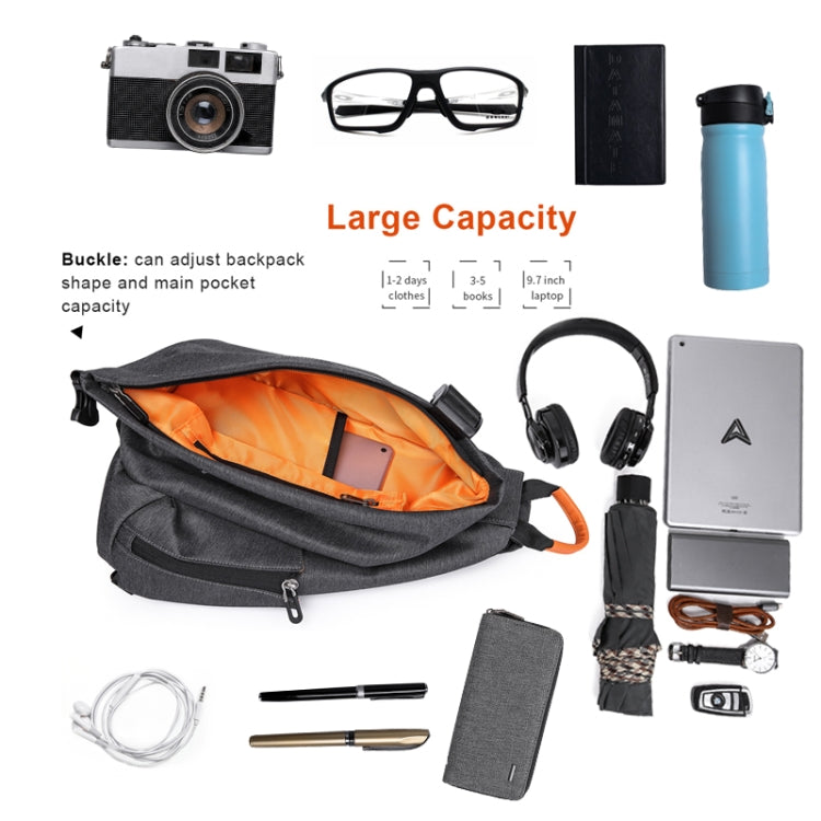 Multifunction Fashion Men Crossbody Bags Chest Pack  Messengers Bag Waterproof Shoulder Bag with USB Charging Port