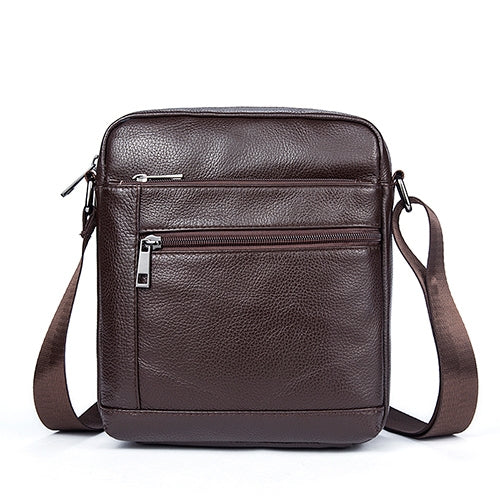 Men Cowhide Leather Crossbody Bags Vertical Shoulder Bag Business Bag