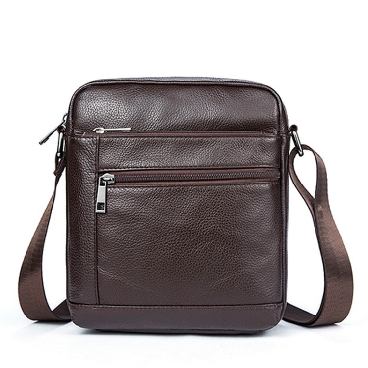Men Cowhide Leather Crossbody Bags Vertical Shoulder Bag Business Bag