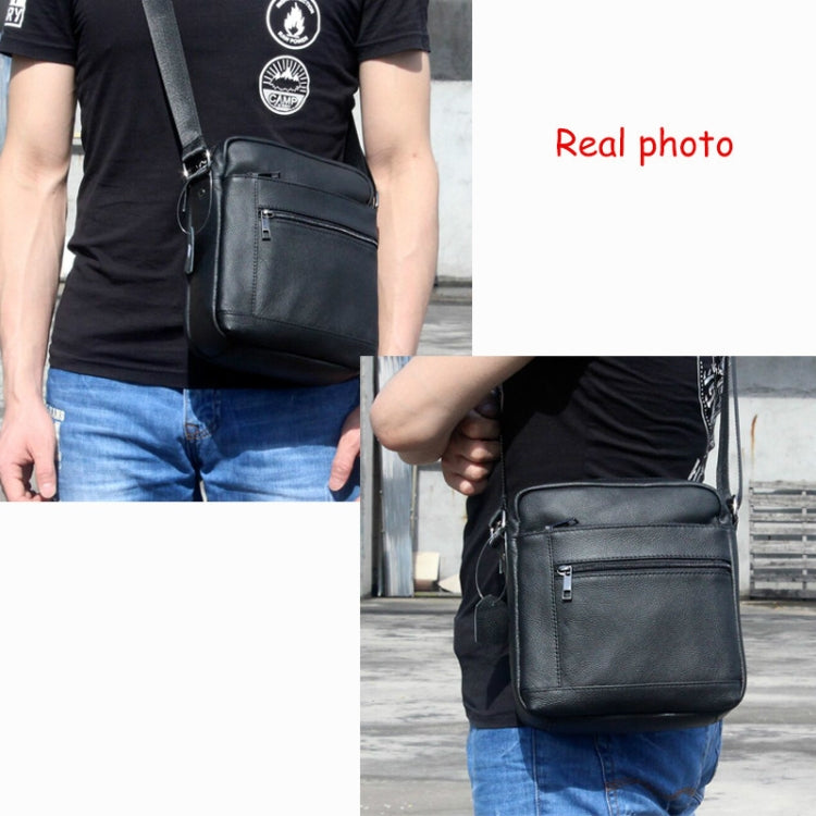 Men Cowhide Leather Crossbody Bags Vertical Shoulder Bag Business Bag