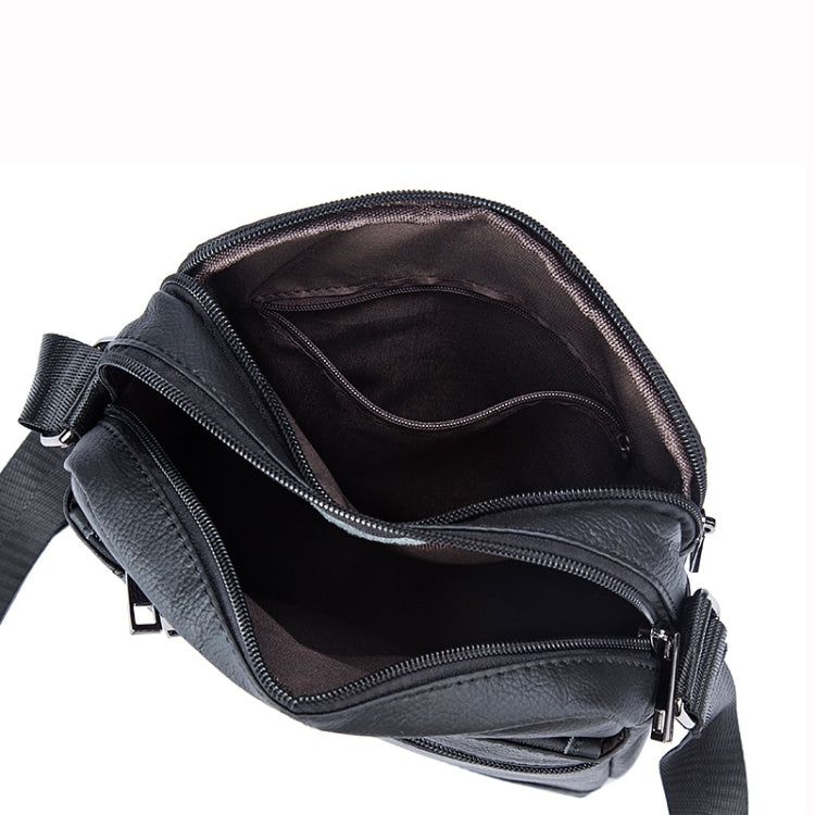 Men Cowhide Leather Crossbody Bags Vertical Shoulder Bag Business Bag