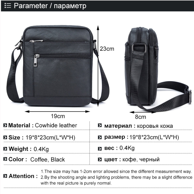 Men Cowhide Leather Crossbody Bags Vertical Shoulder Bag Business Bag