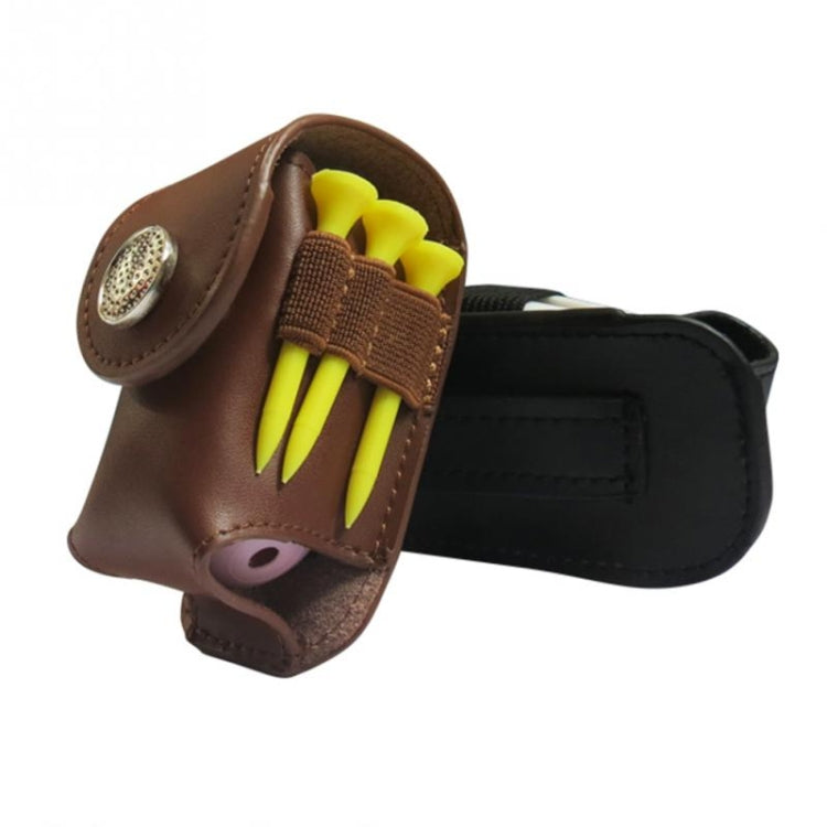 Portable Golf Ball Holder Waist Pouch Bag Leather Cool Golf Tee Bag Sports Accessory