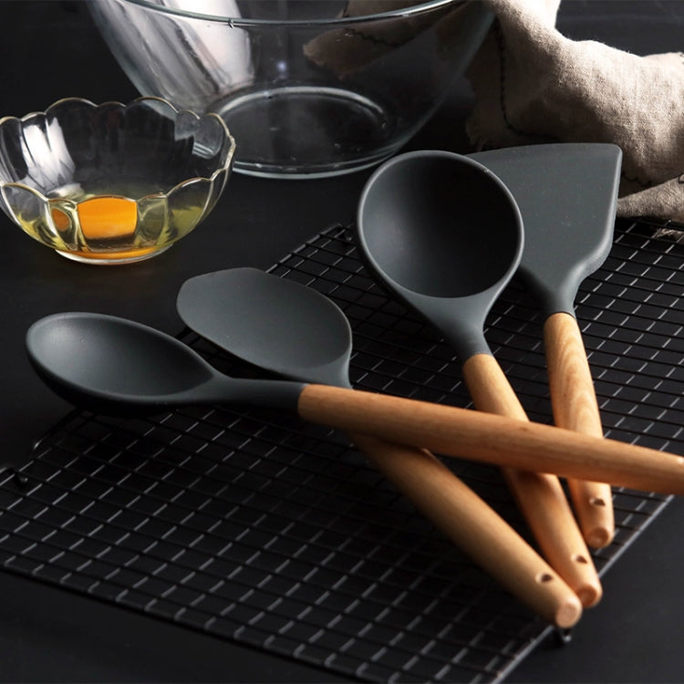 Silicone Wood Handle Spatula Heat-resistant Soup Spoon Non-stick Special Cooking Shovel Kitchen Tools Oil Brush