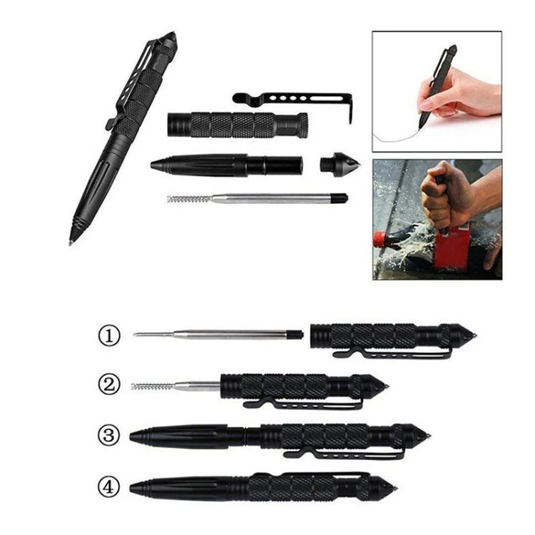 3 PCS Multipurpose Aviation Aluminum Anti-skid Portable Defence Personal Pen Tool(Black)