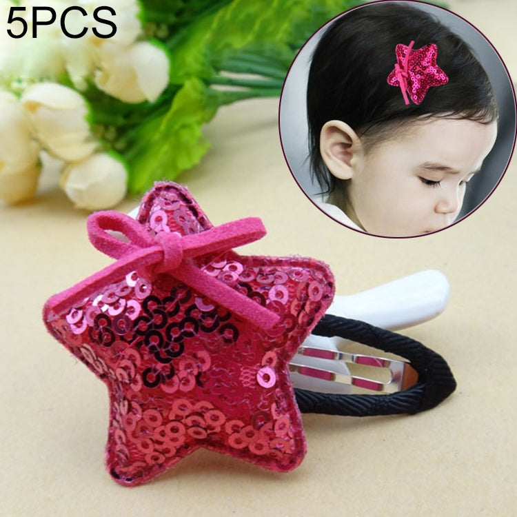 5 PCS Girls Sequins Pentagram BB Clip Children Hair Accessories