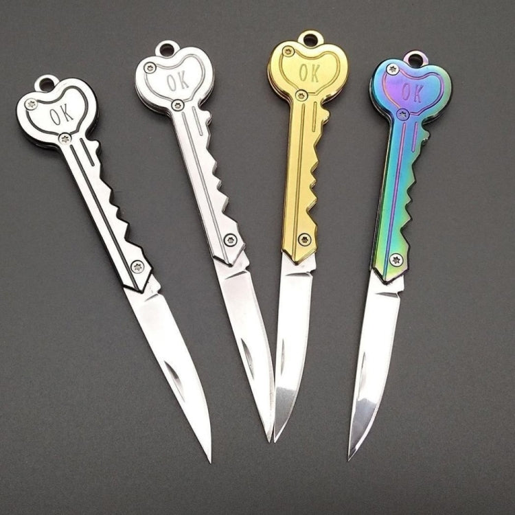 Mini Key Knife Camp Outdoor Keyring Ring Keychain Fold Self Defense Security Multi Tool