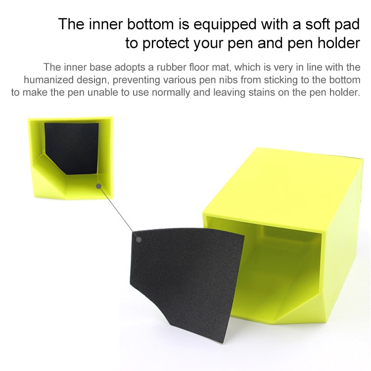 2 PCS Plastic Pen Holder Multifunctional Office Supplies(Yellow)