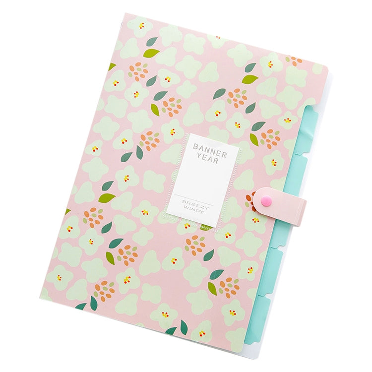 Office Small Fresh Flowers Multi-layer Folder PVC Folder