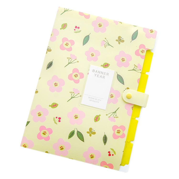 Office Small Fresh Flowers Multi-layer Folder PVC Folder