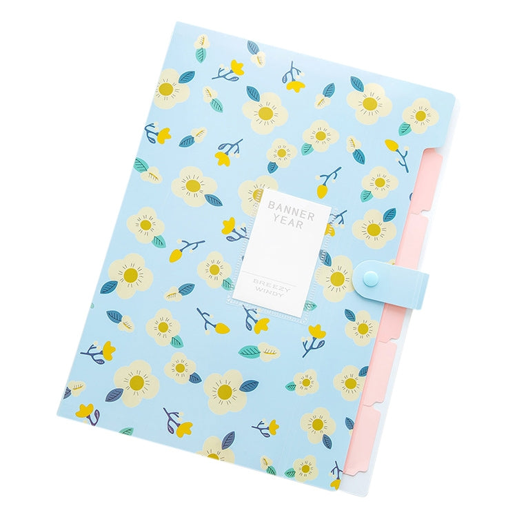 Office Small Fresh Flowers Multi-layer Folder PVC Folder