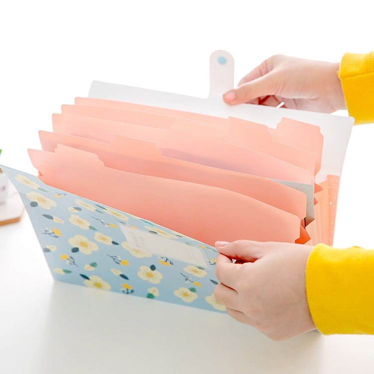 Office Small Fresh Flowers Multi-layer Folder PVC Folder