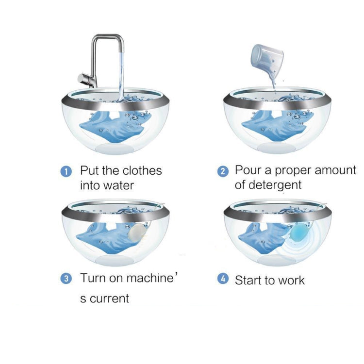 Multifunctional USB Mini Washing Machine Portable Ultrasonic IP66 Waterproof Washing  Machine 10W 5V(White)