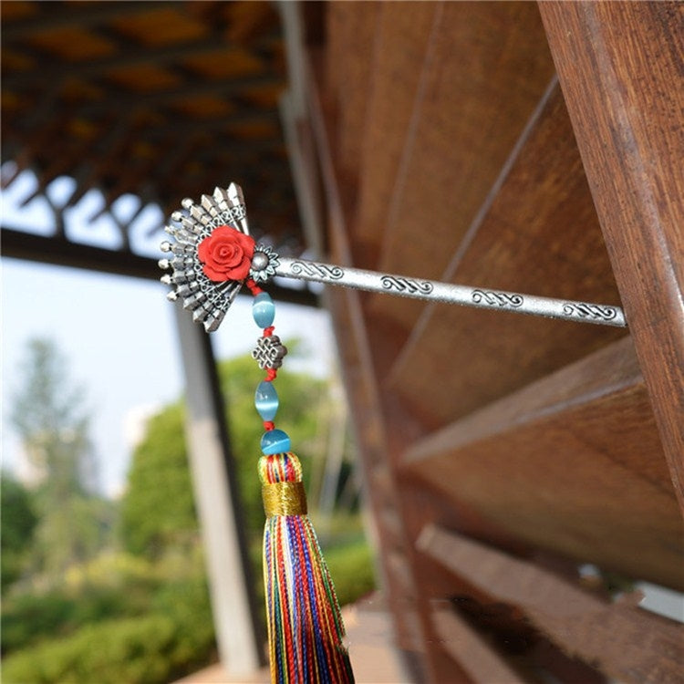 Creative Classical Metal Tassel Fan Bookmark