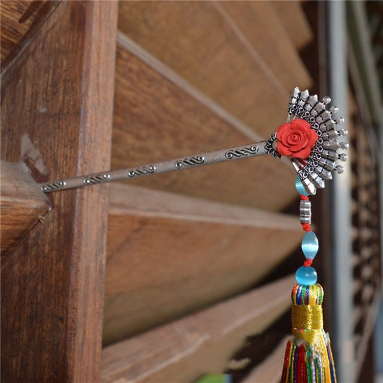 Creative Classical Metal Tassel Fan Bookmark