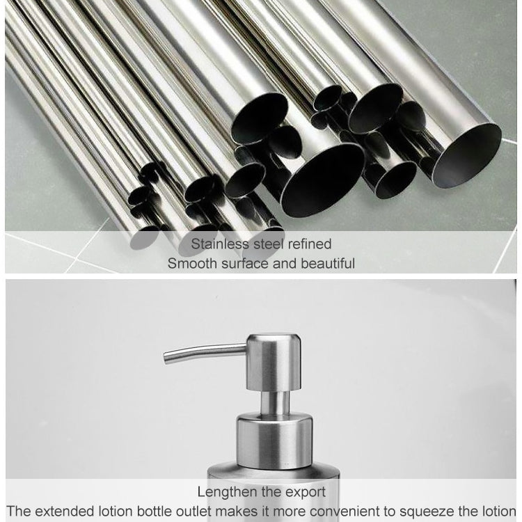 Stainless Steel Soap Dispenser Cylindrical Straight Emulsion Bottle, Specification:350ml