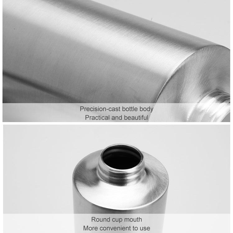 Stainless Steel Soap Dispenser Cylindrical Straight Emulsion Bottle, Specification:550ml