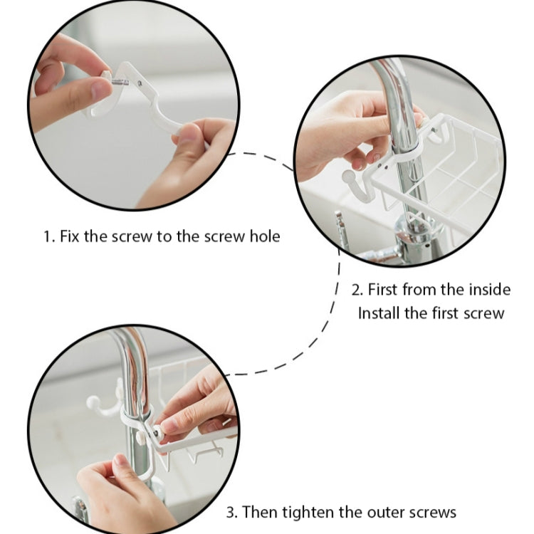 Faucet Rack Kitchen Rag Storage Drain Box Bathroom Bath Soap Cosmetic Storage Shelf Sink Hanging Basket
