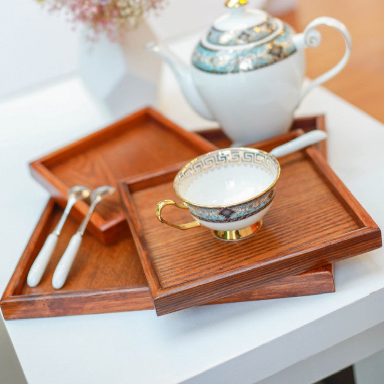 Rectangular Solid Wood Dinner Plate Water Cup Storage Tray Fruit Dessert Plate