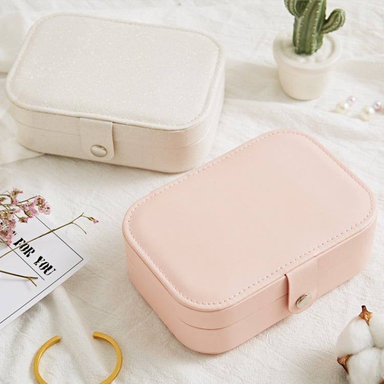 Simple Girl Earrings Rings Plate Jewelry Box Portable Leather Multi-function Jewelry Storage Box