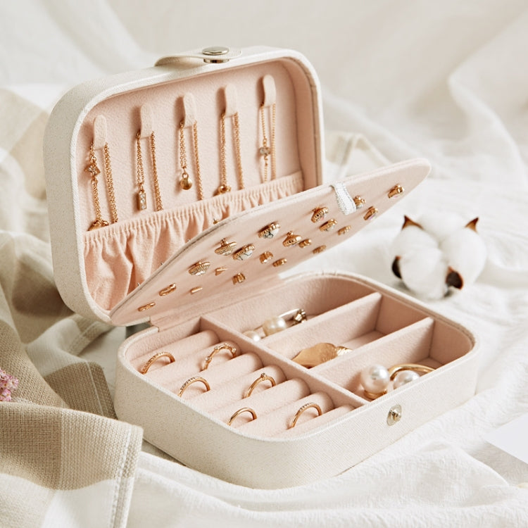 Simple Girl Earrings Rings Plate Jewelry Box Portable Leather Multi-function Jewelry Storage Box