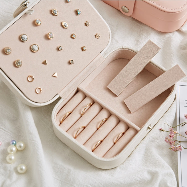 Simple Girl Earrings Rings Plate Jewelry Box Portable Leather Multi-function Jewelry Storage Box