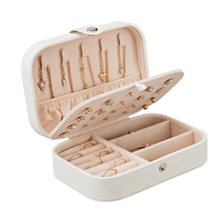 Simple Girl Earrings Rings Plate Jewelry Box Portable Leather Multi-function Jewelry Storage Box